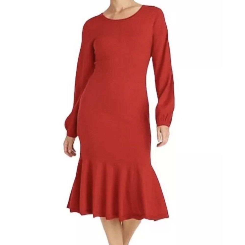 J. Crew Sweater Dress Women's XL Red Merino Wool Long Sleeve Valentine's Day New